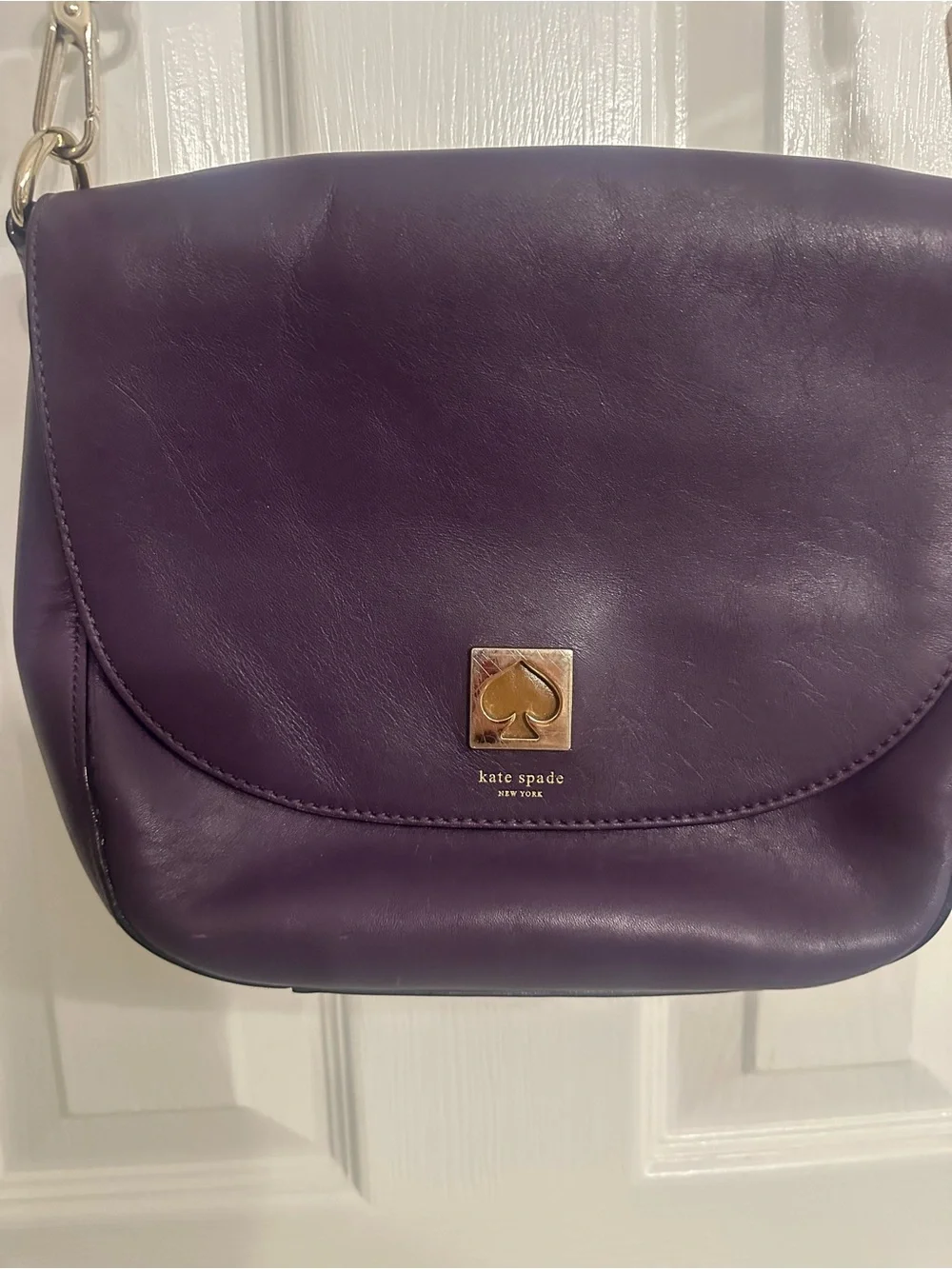 Kate Spade New York Purple Leather Crossbody Shoulder Bag